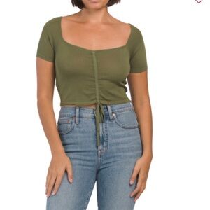 NWT Mango short Sleeve crop top tee